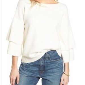 Madewell tiered pullover sweater Size Medium